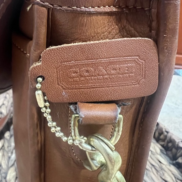 AUTHENTIC Vintage British Tan Leather Coach Briefcase-5264 Lexington 80s Unisex - Picture 9 of 12